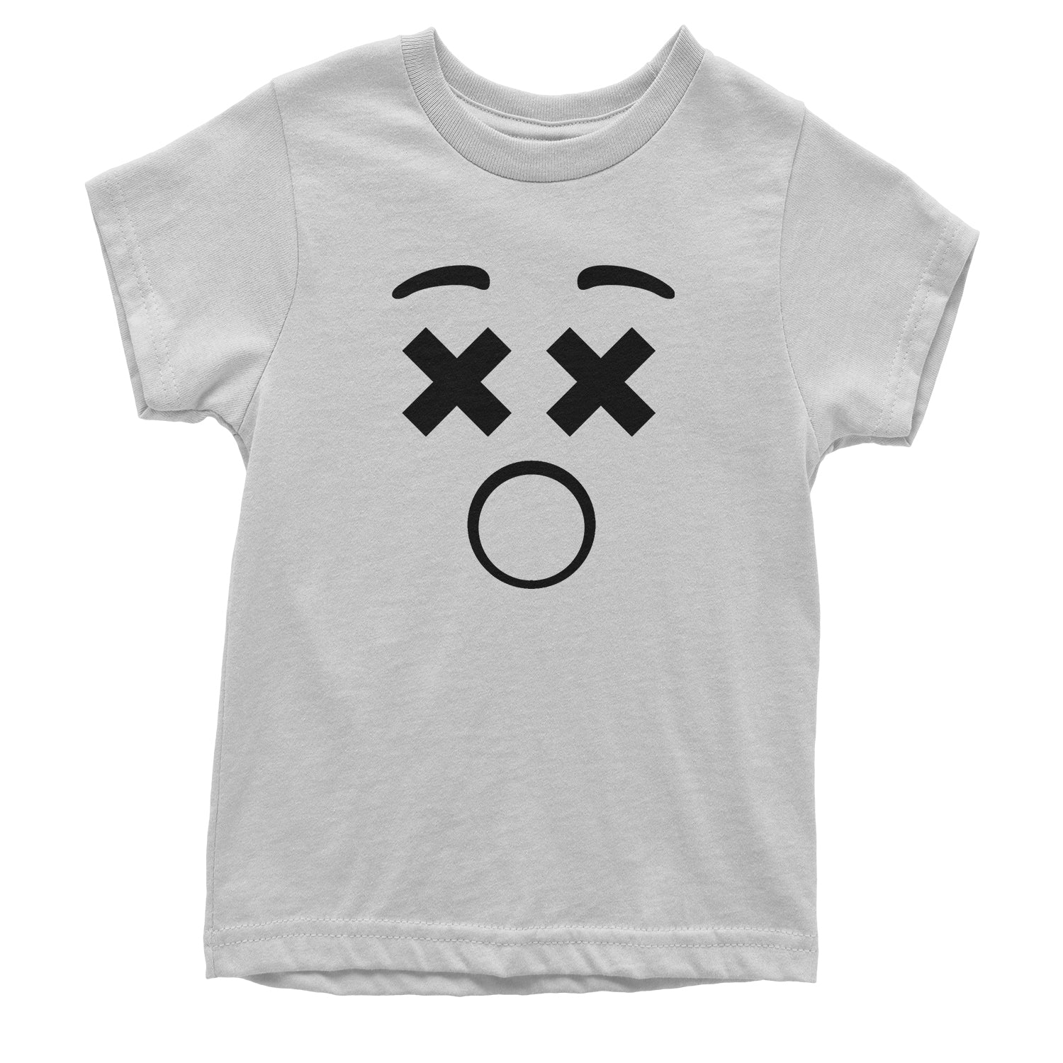 Emoticon XX Eyes Smile Face Youth T-shirt cosplay, costume, dress, emoji, emote, face, halloween, smiley, up, yellow by Expression Tees