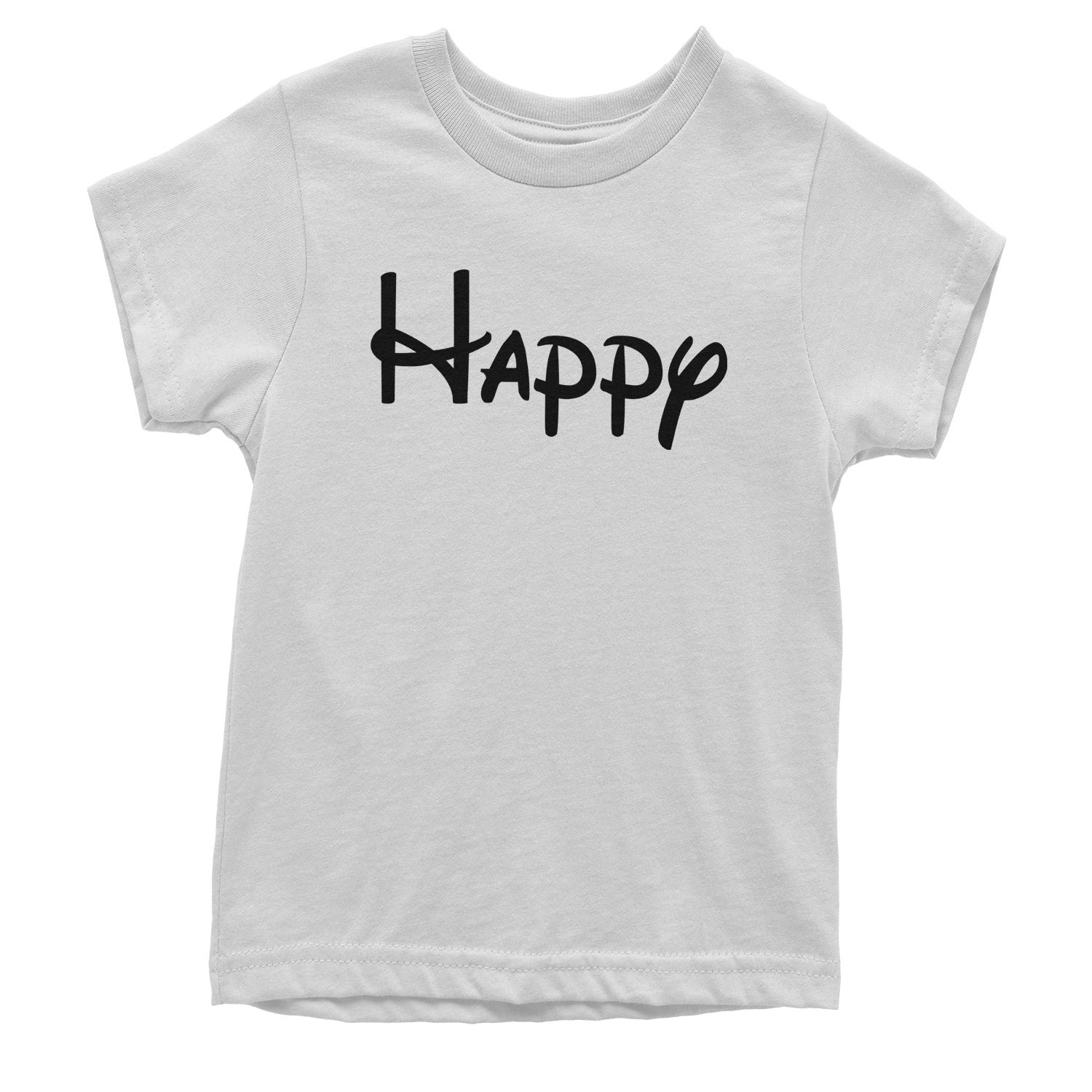 Happy - 7 Dwarfs Costume Youth T-shirt and, costume, dwarfs, group, halloween, matching, seven, snow, the, white by Expression Tees