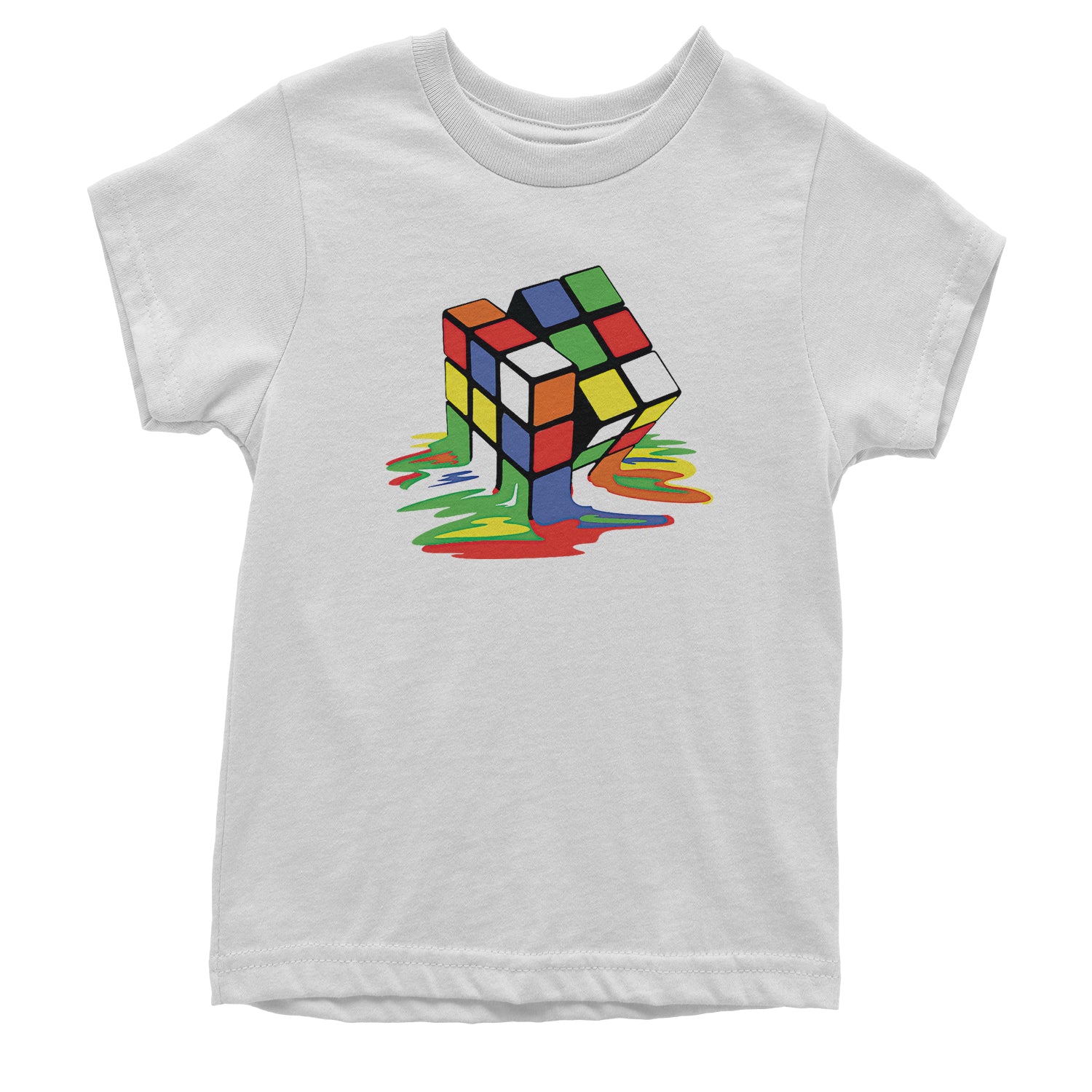 Melting Multi-Colored Cube Youth T-shirt gamer, gaming, nerd, shirt by Expression Tees
