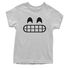 Emoticon Grinning Smile Face Youth T-shirt cosplay, costume, dress, emoji, emote, face, halloween, smiley, up, yellow by Expression Tees
