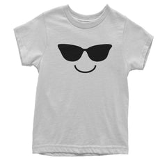 Emoticon Sunglasses Smile Face Youth T-shirt cosplay, costume, dress, emoji, emote, face, halloween, smiley, up, yellow by Expression Tees