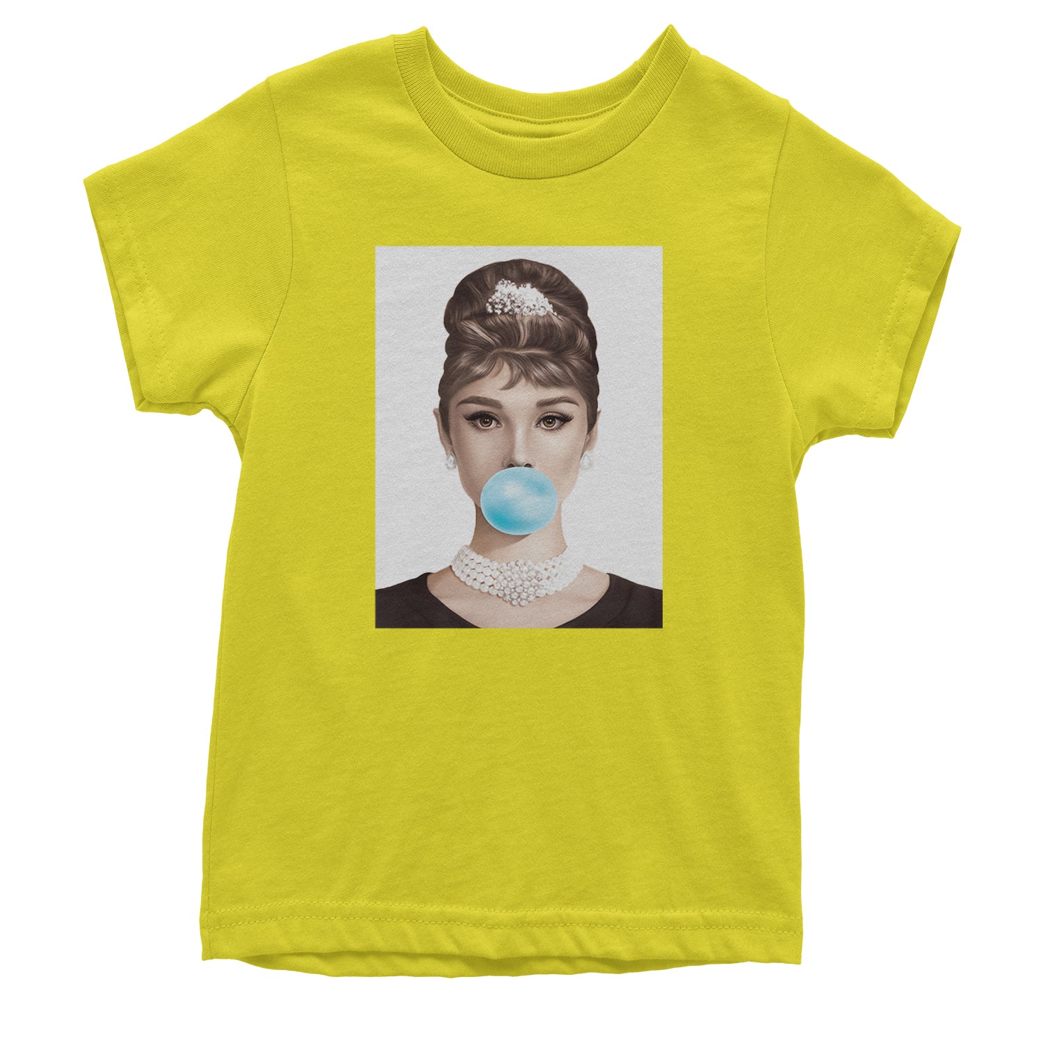 Audrey Hepburn Chewing Bubble Gum American Icon Youth T-shirt