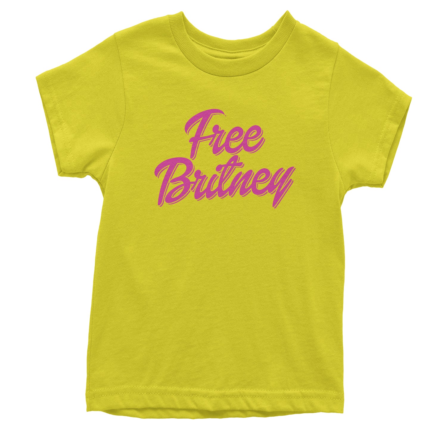 Pink Free Britney Youth T-shirt again, did, I, it, more, music, one, oops, pop, spears, time, toxic by Expression Tees