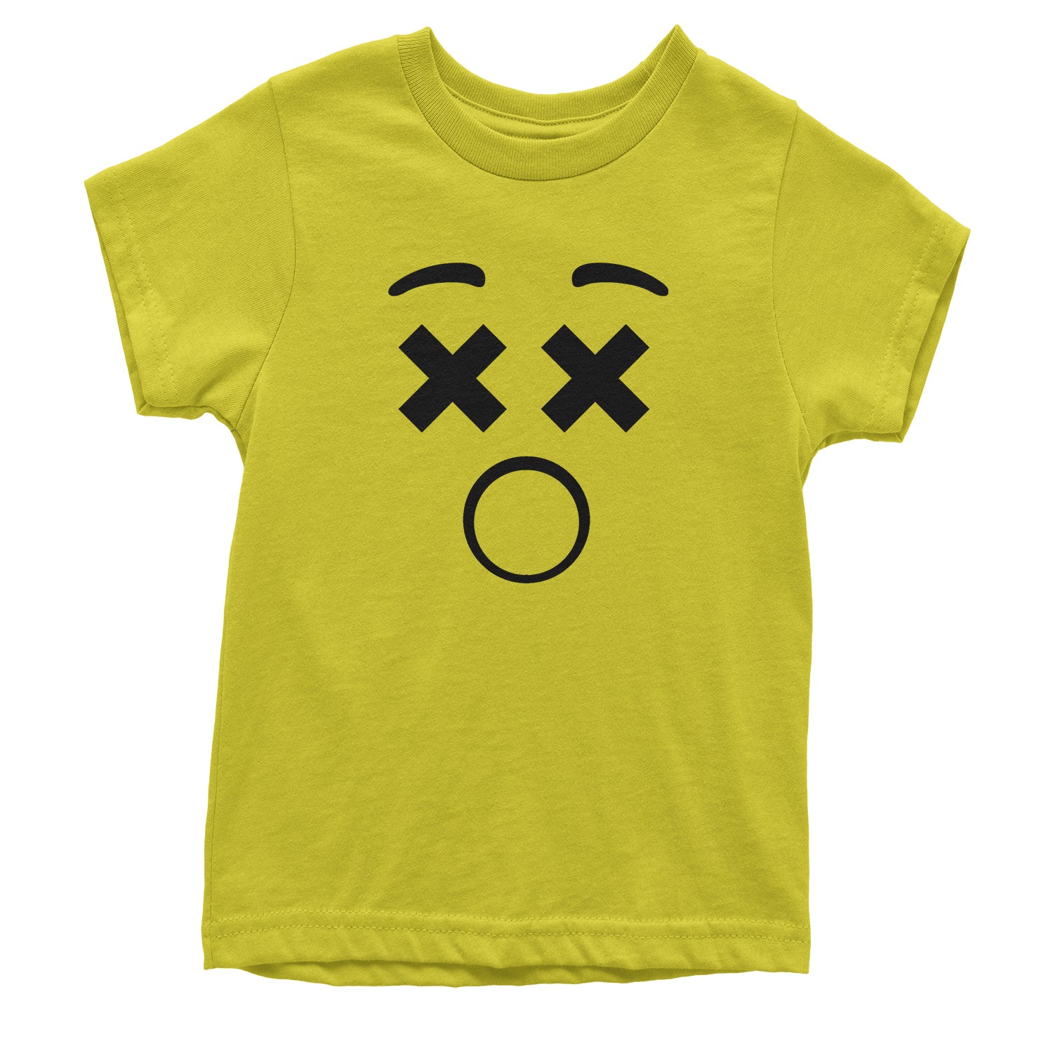 Emoticon XX Eyes Smile Face Youth T-shirt cosplay, costume, dress, emoji, emote, face, halloween, smiley, up, yellow by Expression Tees