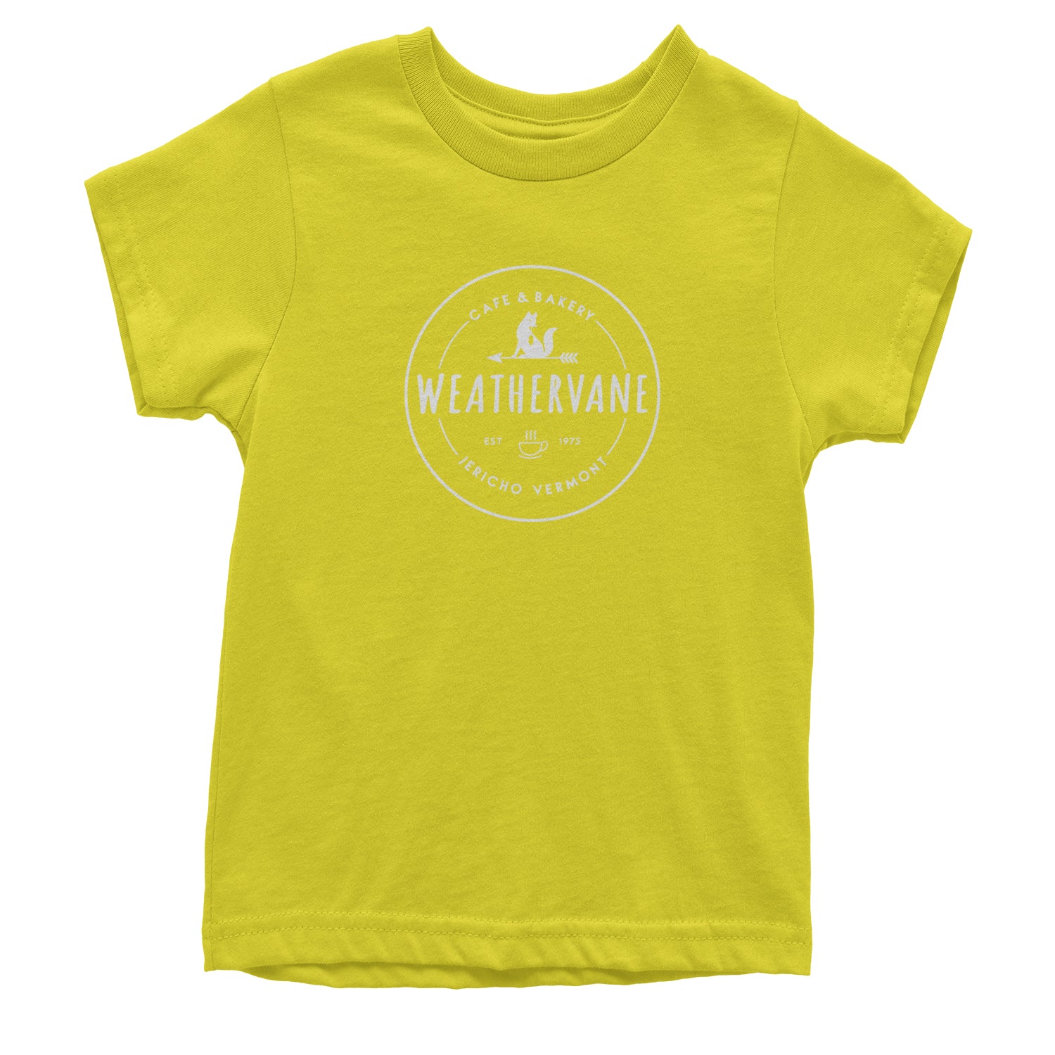 Weathervane Coffee Shop Youth T-shirt academy, jericho, more, never, vermont, Wednesday by Expression Tees
