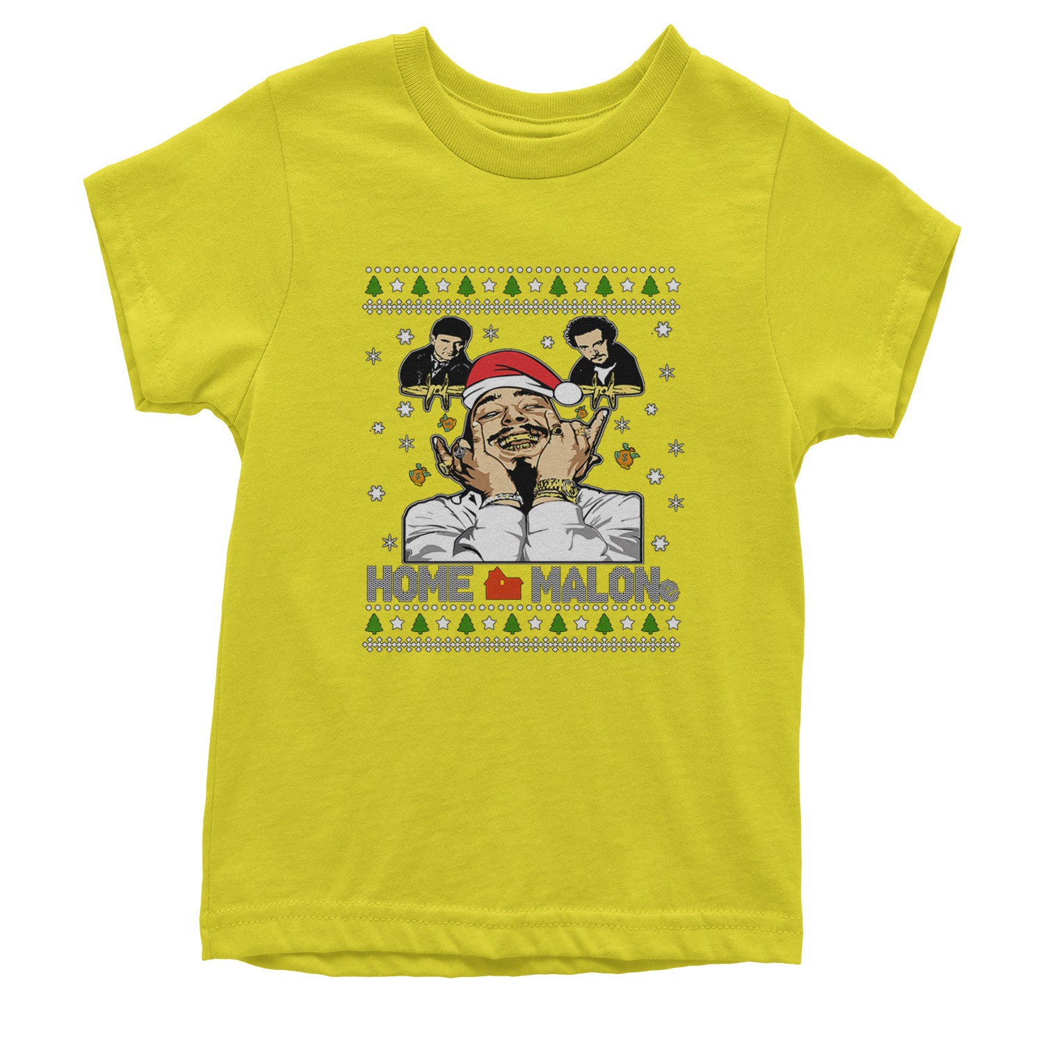 Home Malone Ugly Christmas Youth T-shirt alone, caulkin, home, malone, mcauley, post by Expression Tees
