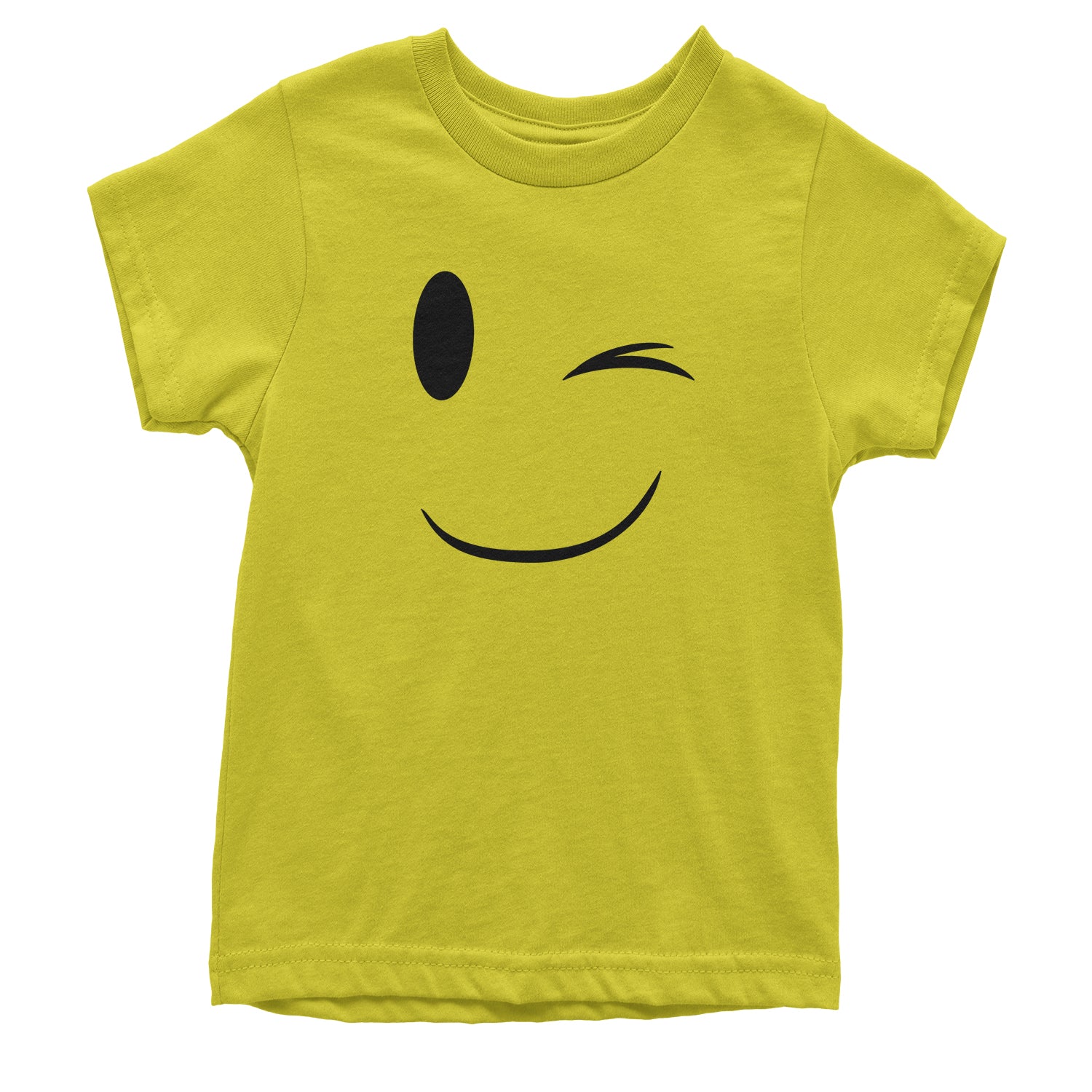 Emoticon Winking Smile Face Youth T-shirt cosplay, costume, dress, emoji, emote, face, halloween, smiley, up, yellow by Expression Tees