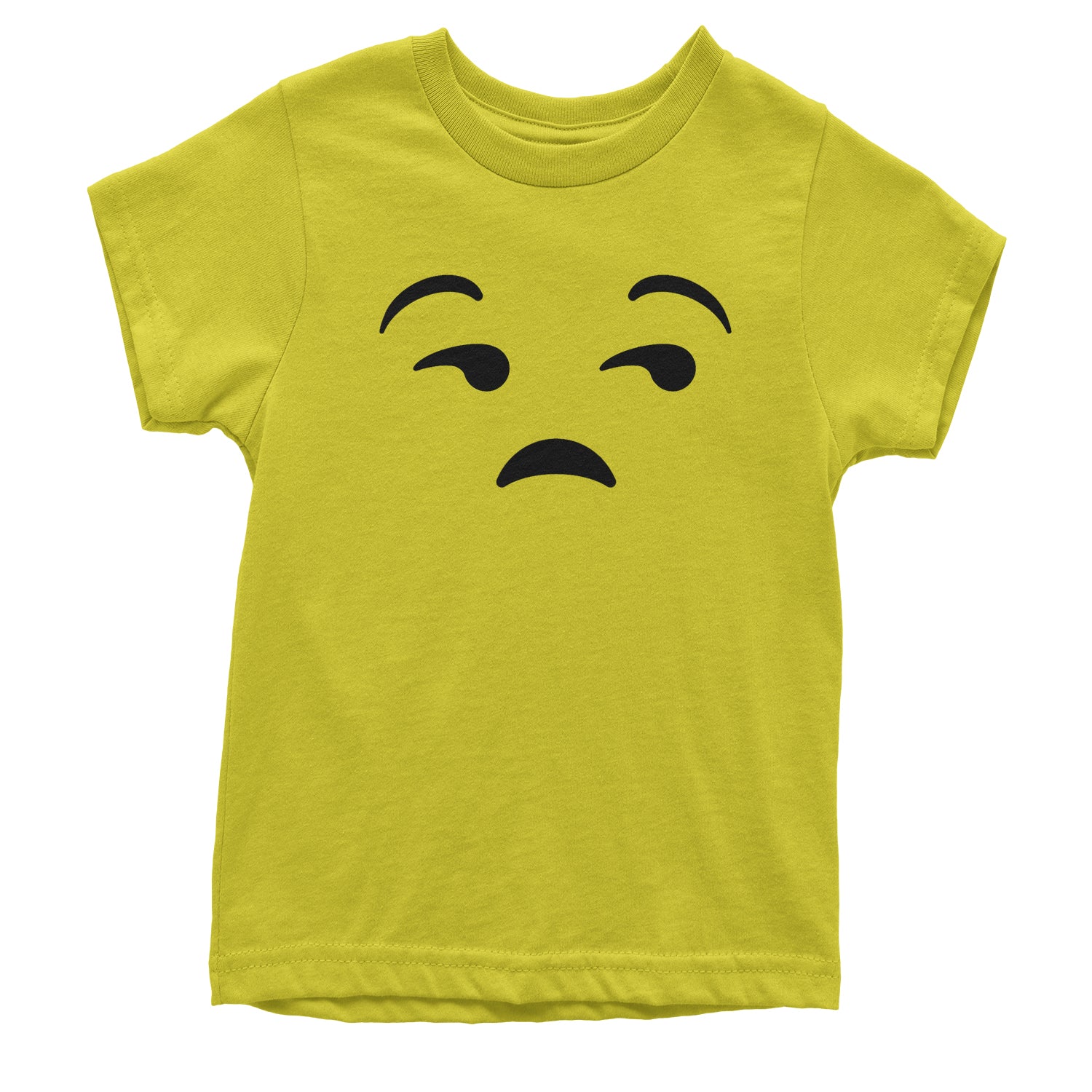 Emoticon Whatever Smile Face Youth T-shirt cosplay, costume, dress, emoji, emote, face, halloween, smiley, up, yellow by Expression Tees