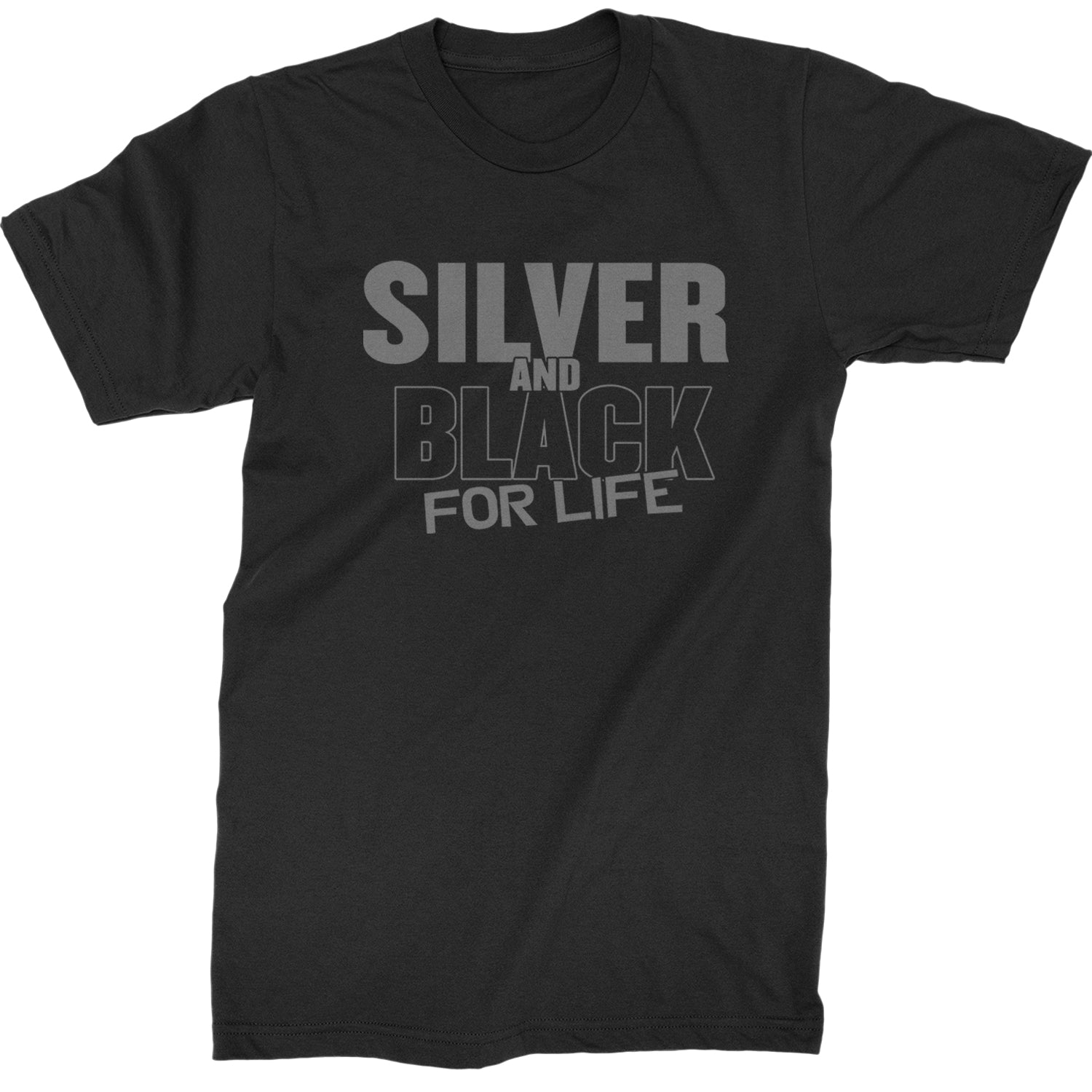Silver And Black For Life Football Fan Mens T-shirt
