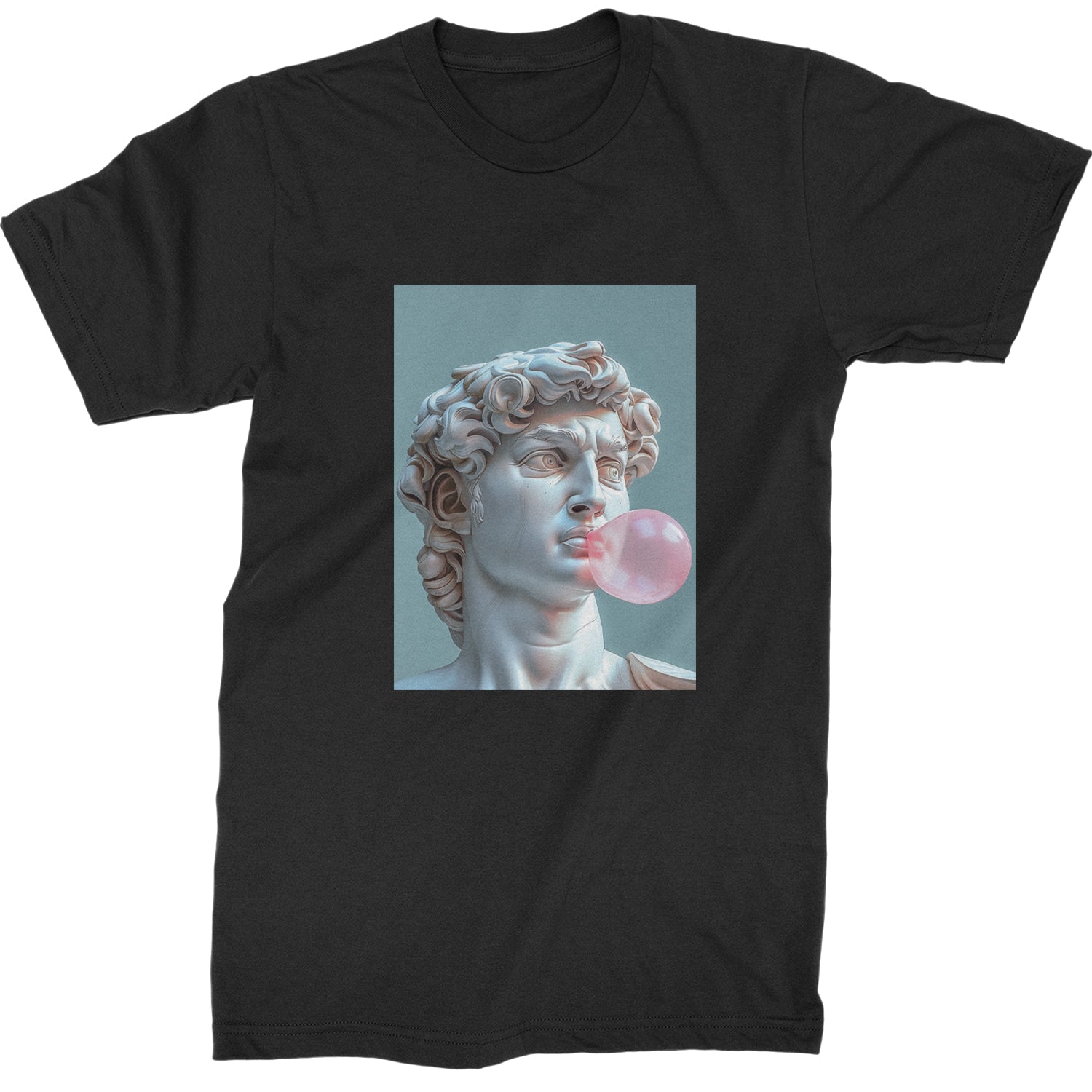Michelangelo's David with Bubble Gum Contemporary Statue Art Mens T-shirt