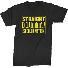 XpressionTees Straight Outta Steeler Nation Men's Football T-Shirt, Steelers Shirt, Steelers Gifts for Him, Football Lovers Gift, Gift for Him, Men's Tee