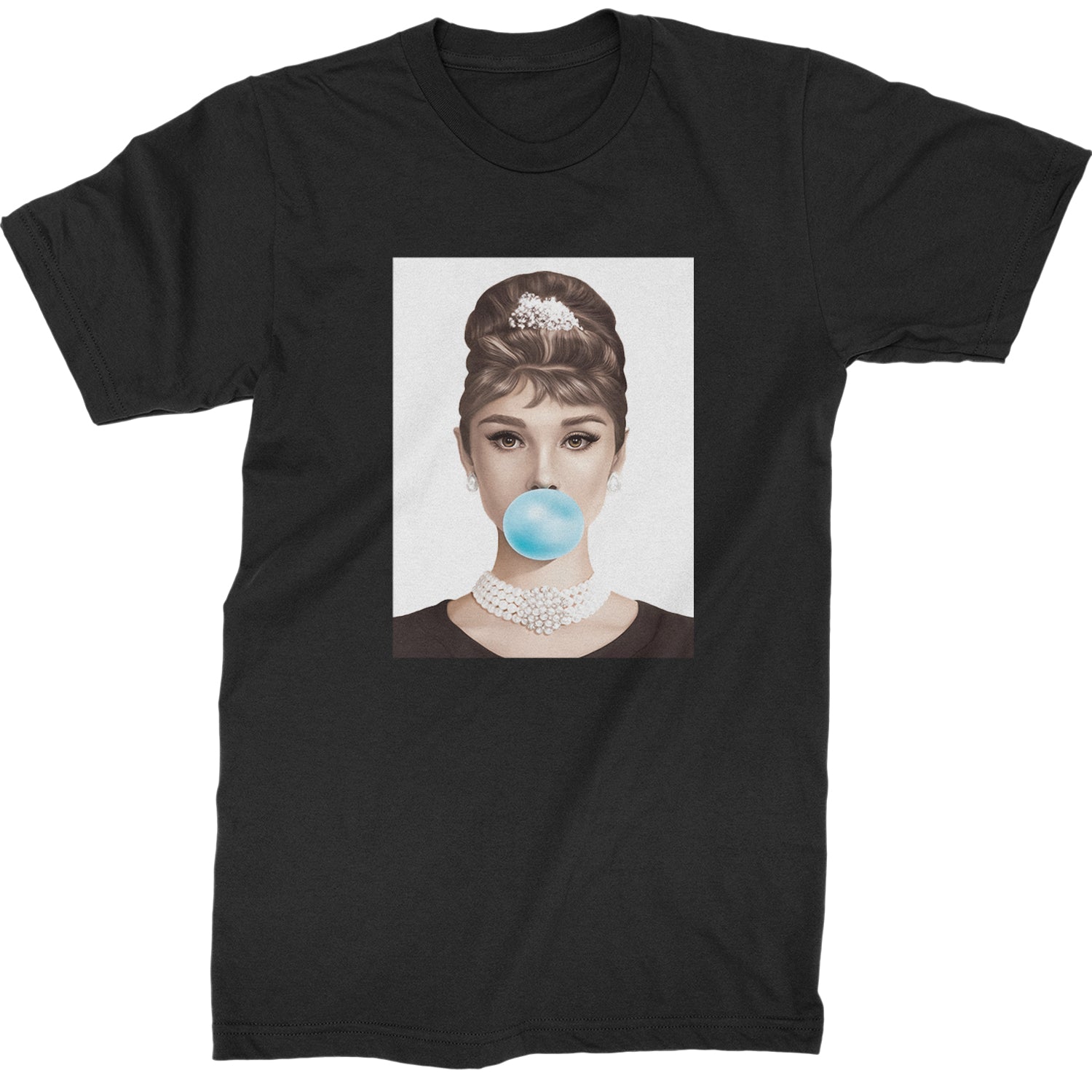 Audrey Hepburn Chewing Bubble Gum American Icon Mens T-shirt