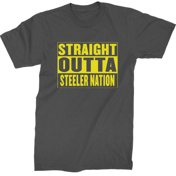 Expression Tees Straight Outta Steeler Nation Football Mens T-Shirt - Maroon Mens XX-Large