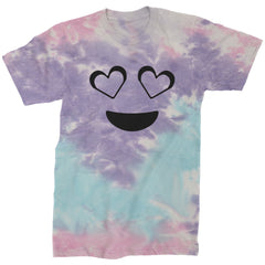 Emoticon Heart Eyes Smile Face Mens T-shirt cosplay, costume, dress, emoji, emote, face, halloween, Smile, up, yellow by Expression Tees