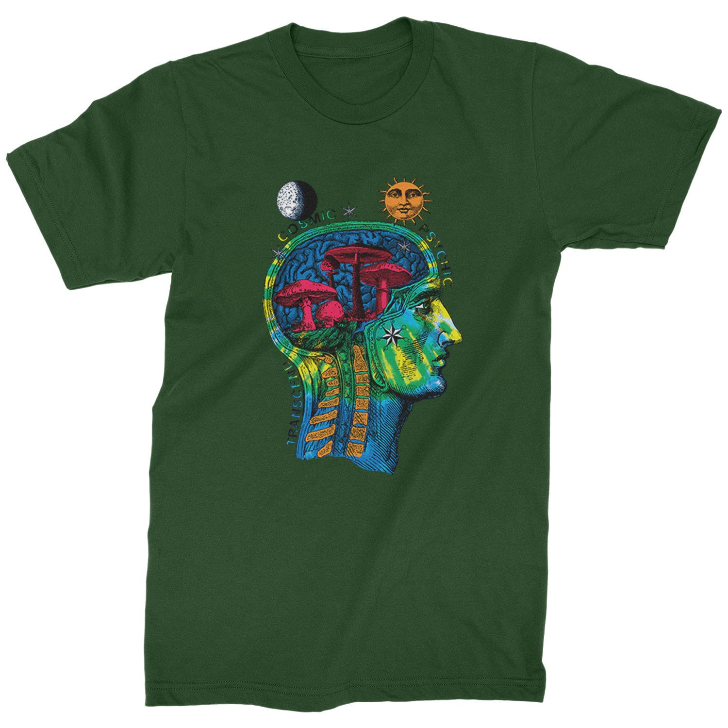 Psychedelic Cosmic Mushroom Head Mens T-shirt magic, mushroom, shrooms by Expression Tees