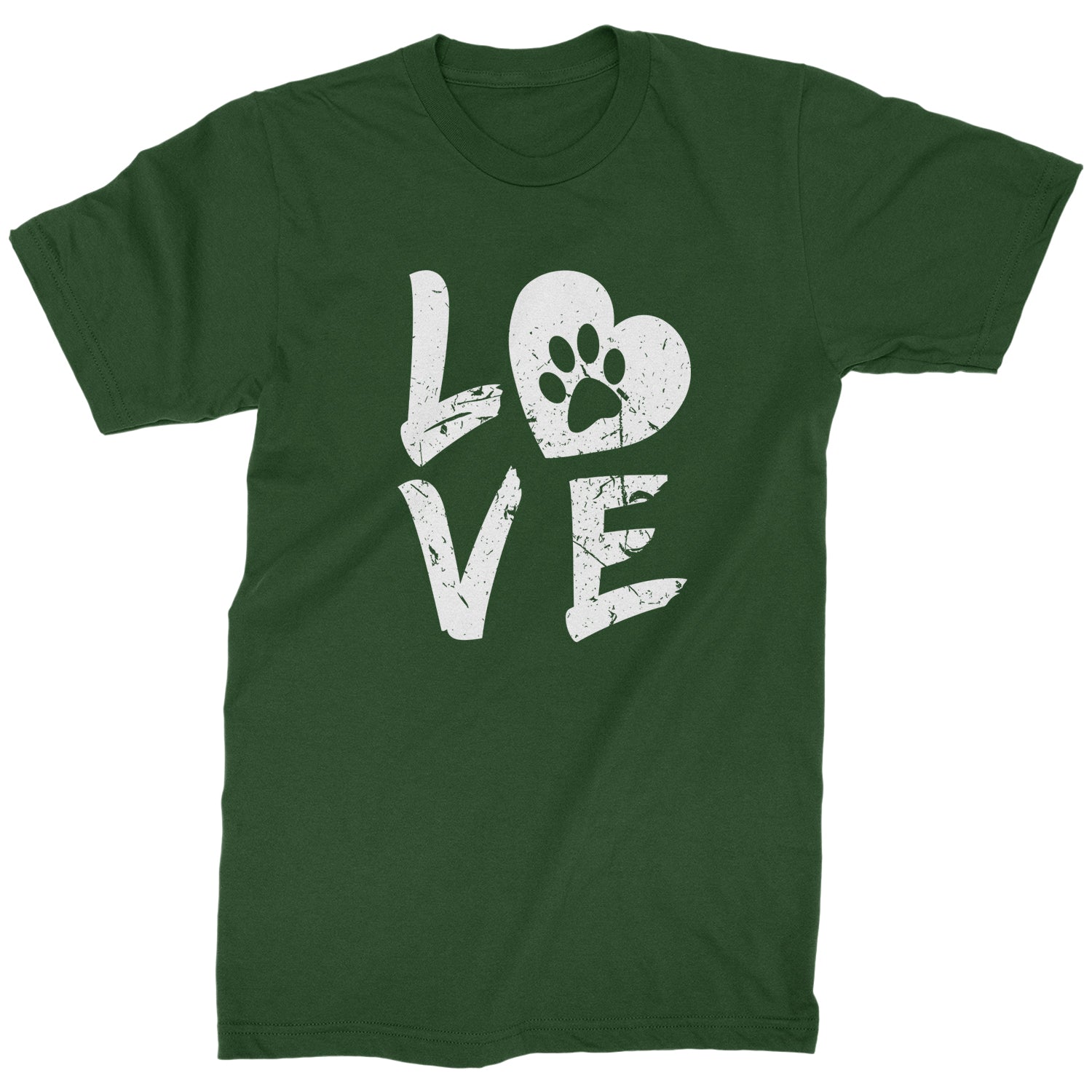 I Love My Dog Paw Print Mens T-shirt dog, doggie, heart, love, lover, paw, print, puppy by Expression Tees