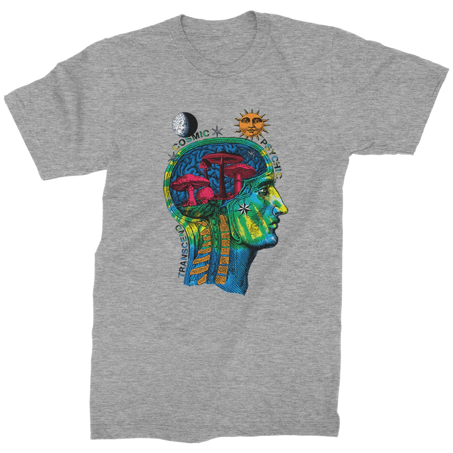 Psychedelic Cosmic Mushroom Head Mens T-shirt magic, mushroom, shrooms by Expression Tees