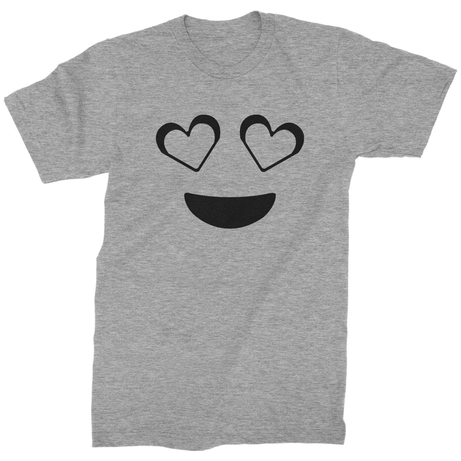 Emoticon Heart Eyes Smile Face Mens T-shirt cosplay, costume, dress, emoji, emote, face, halloween, Smile, up, yellow by Expression Tees
