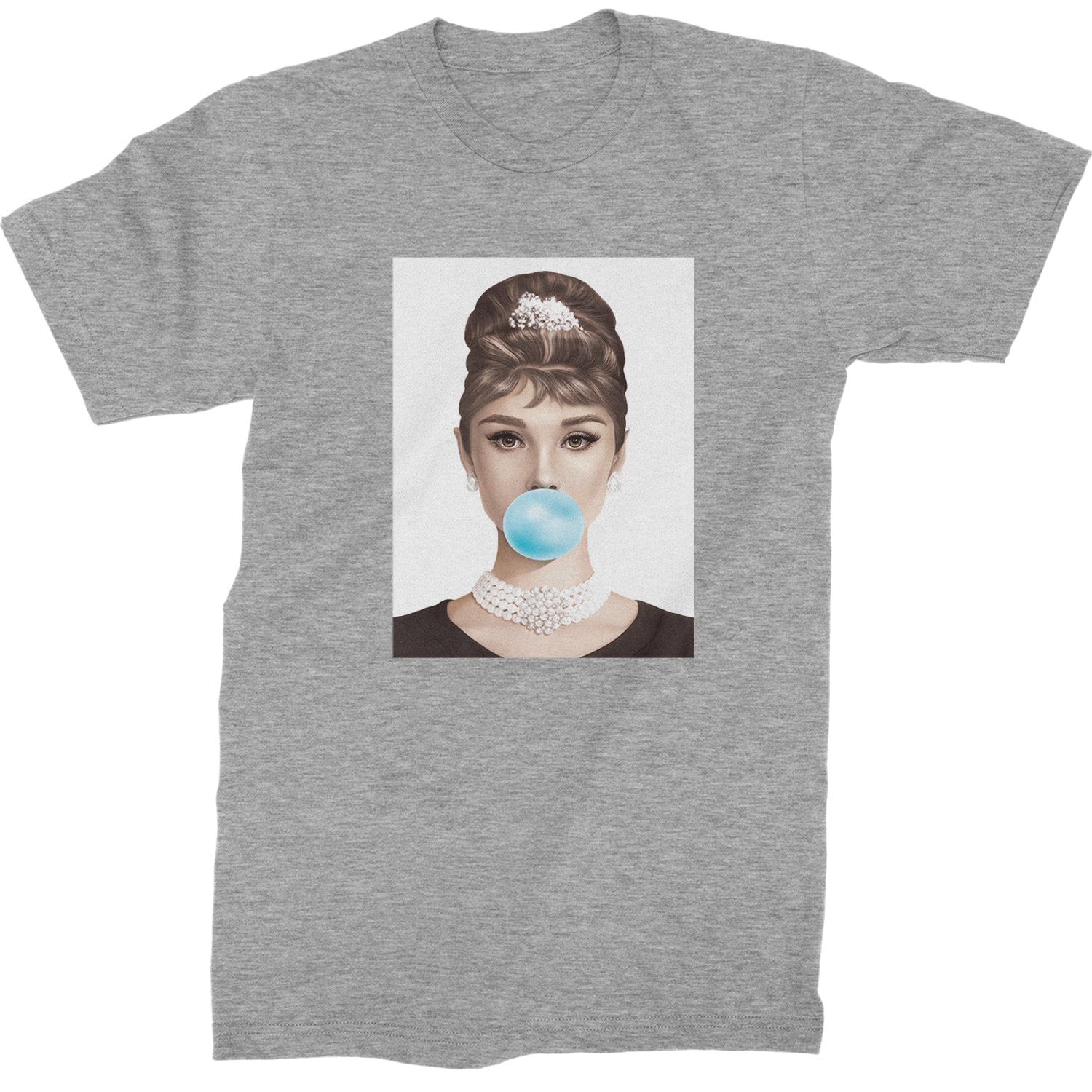 Audrey Hepburn Chewing Bubble Gum American Icon Mens T-shirt