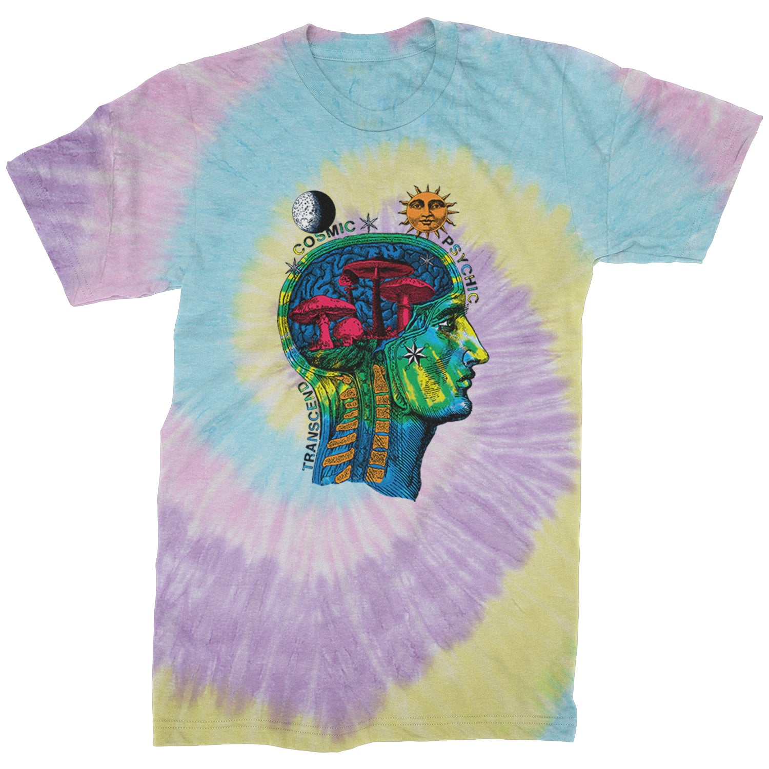 Psychedelic Cosmic Mushroom Head Mens T-shirt magic, mushroom, shrooms by Expression Tees