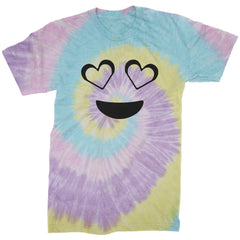 Emoticon Heart Eyes Smile Face Mens T-shirt cosplay, costume, dress, emoji, emote, face, halloween, Smile, up, yellow by Expression Tees