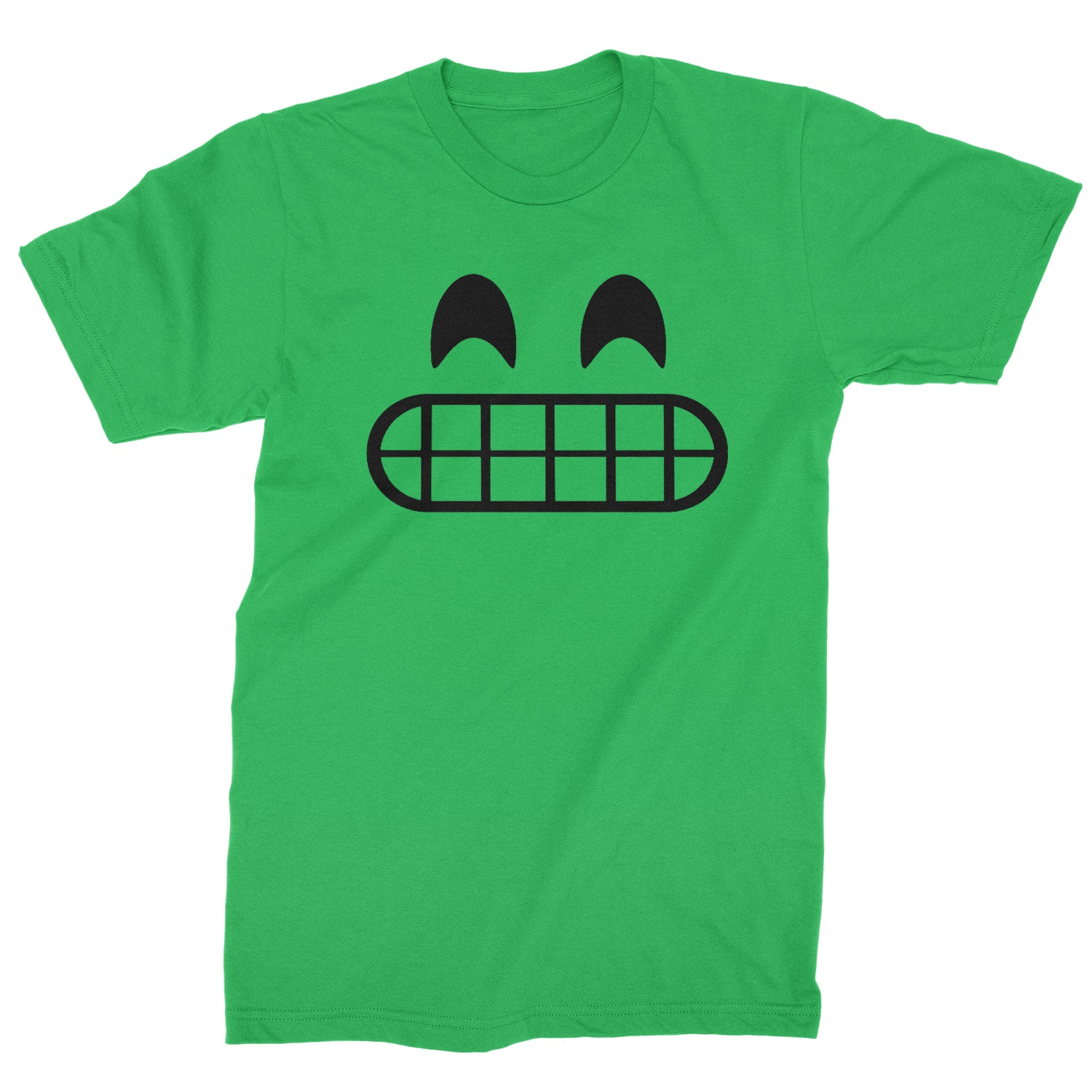 Emoticon Grinning Smile Face Mens T-shirt cosplay, costume, dress, emoji, emote, face, halloween, smiley, up, yellow by Expression Tees