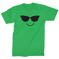 Emoticon Sunglasses Smile Face Mens T-shirt cosplay, costume, dress, emoji, emote, face, halloween, smiley, up, yellow by Expression Tees
