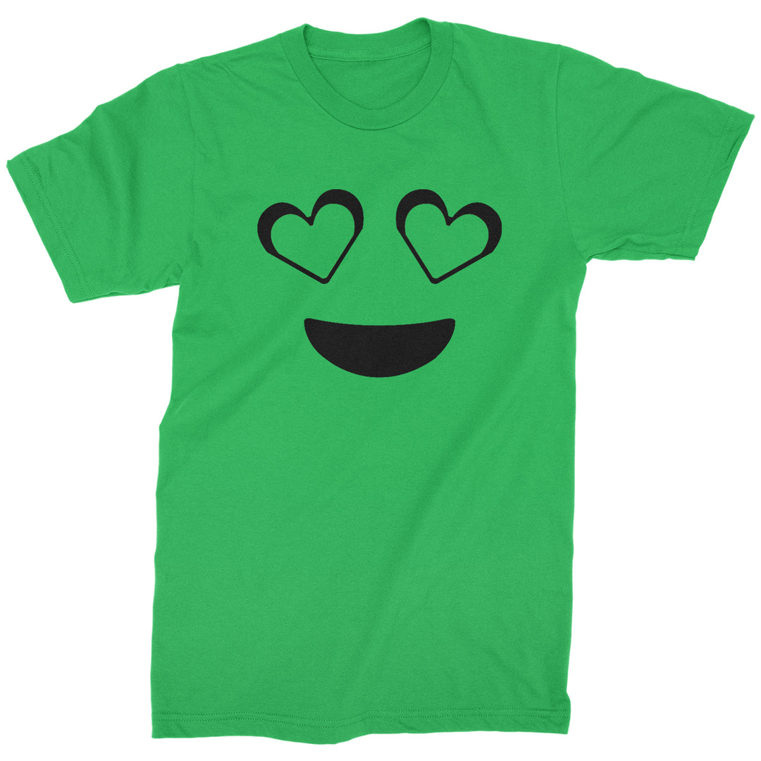 Emoticon Heart Eyes Smile Face Mens T-shirt cosplay, costume, dress, emoji, emote, face, halloween, Smile, up, yellow by Expression Tees
