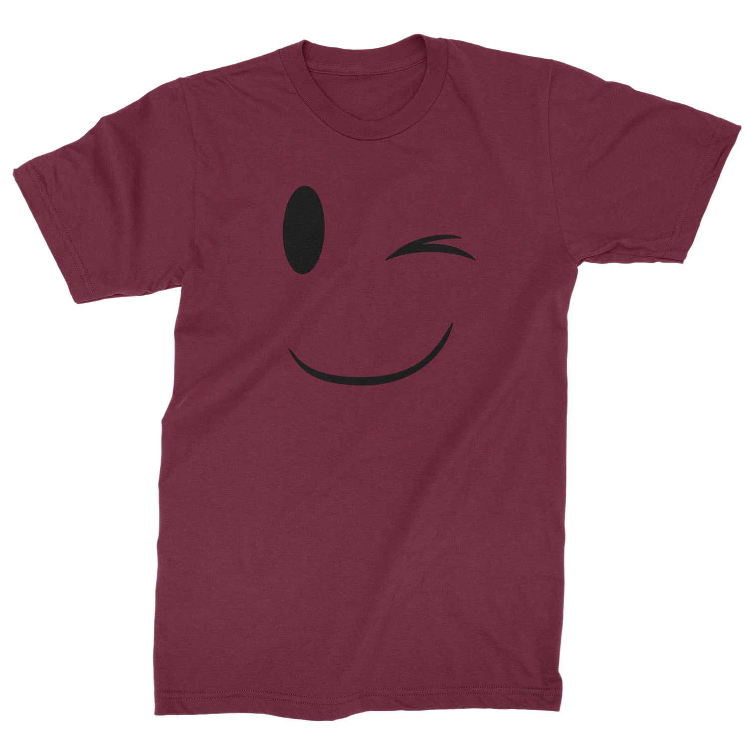 Emoticon Winking Smile Face Mens T-shirt cosplay, costume, dress, emoji, emote, face, halloween, smiley, up, yellow by Expression Tees