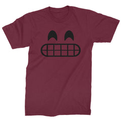 Emoticon Grinning Smile Face Mens T-shirt cosplay, costume, dress, emoji, emote, face, halloween, smiley, up, yellow by Expression Tees