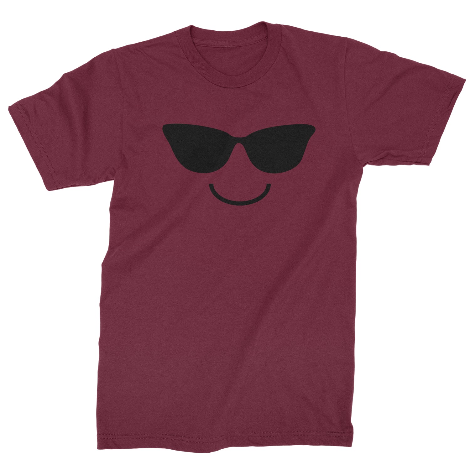 Emoticon Sunglasses Smile Face Mens T-shirt cosplay, costume, dress, emoji, emote, face, halloween, smiley, up, yellow by Expression Tees