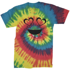 Emoticon Heart Eyes Smile Face Mens T-shirt cosplay, costume, dress, emoji, emote, face, halloween, Smile, up, yellow by Expression Tees