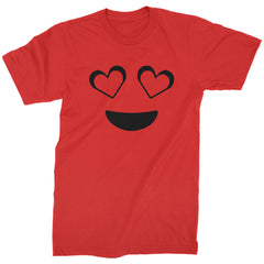 Emoticon Heart Eyes Smile Face Mens T-shirt cosplay, costume, dress, emoji, emote, face, halloween, Smile, up, yellow by Expression Tees