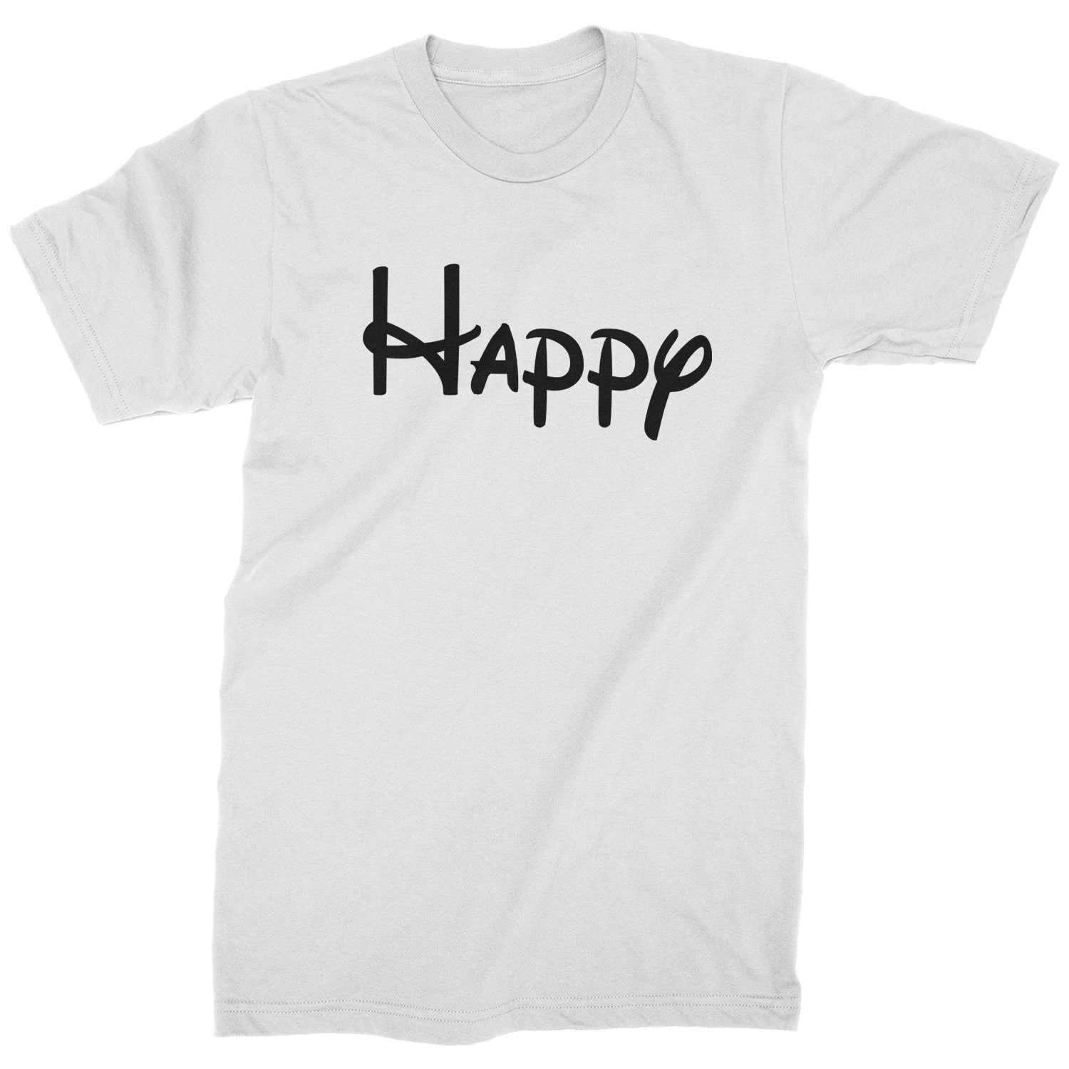 Happy - 7 Dwarfs Costume Mens T-shirt and, costume, dwarfs, group, halloween, matching, seven, snow, the, white by Expression Tees