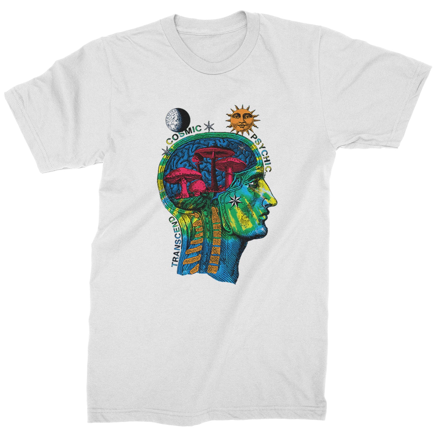 Psychedelic Cosmic Mushroom Head Mens T-shirt magic, mushroom, shrooms by Expression Tees