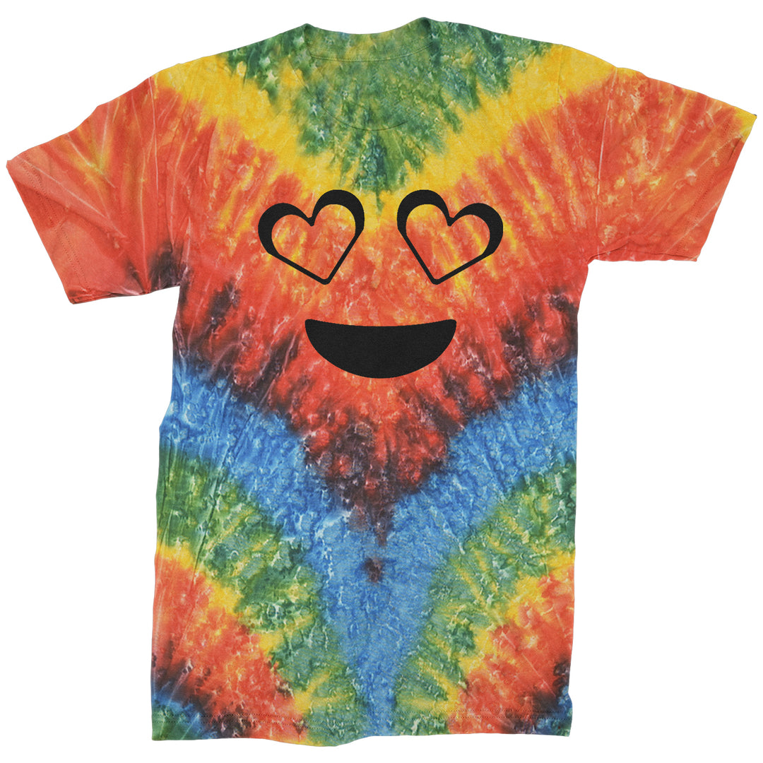 Emoticon Heart Eyes Smile Face Mens T-shirt cosplay, costume, dress, emoji, emote, face, halloween, Smile, up, yellow by Expression Tees