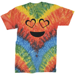 Emoticon Heart Eyes Smile Face Mens T-shirt cosplay, costume, dress, emoji, emote, face, halloween, Smile, up, yellow by Expression Tees