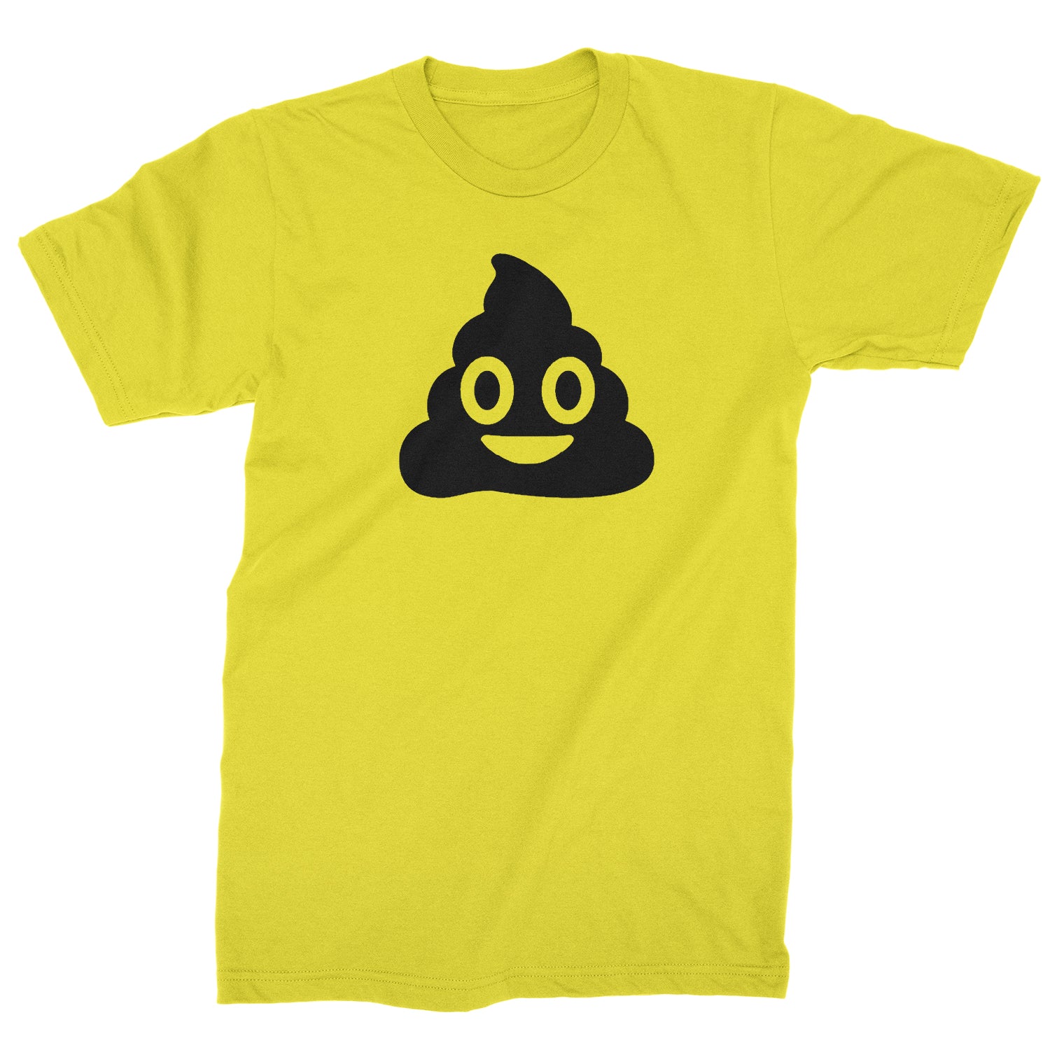 Emoticon Poop Face Smile Face Mens T-shirt cosplay, costume, dress, emoji, emote, face, halloween, smiley, up, yellow by Expression Tees