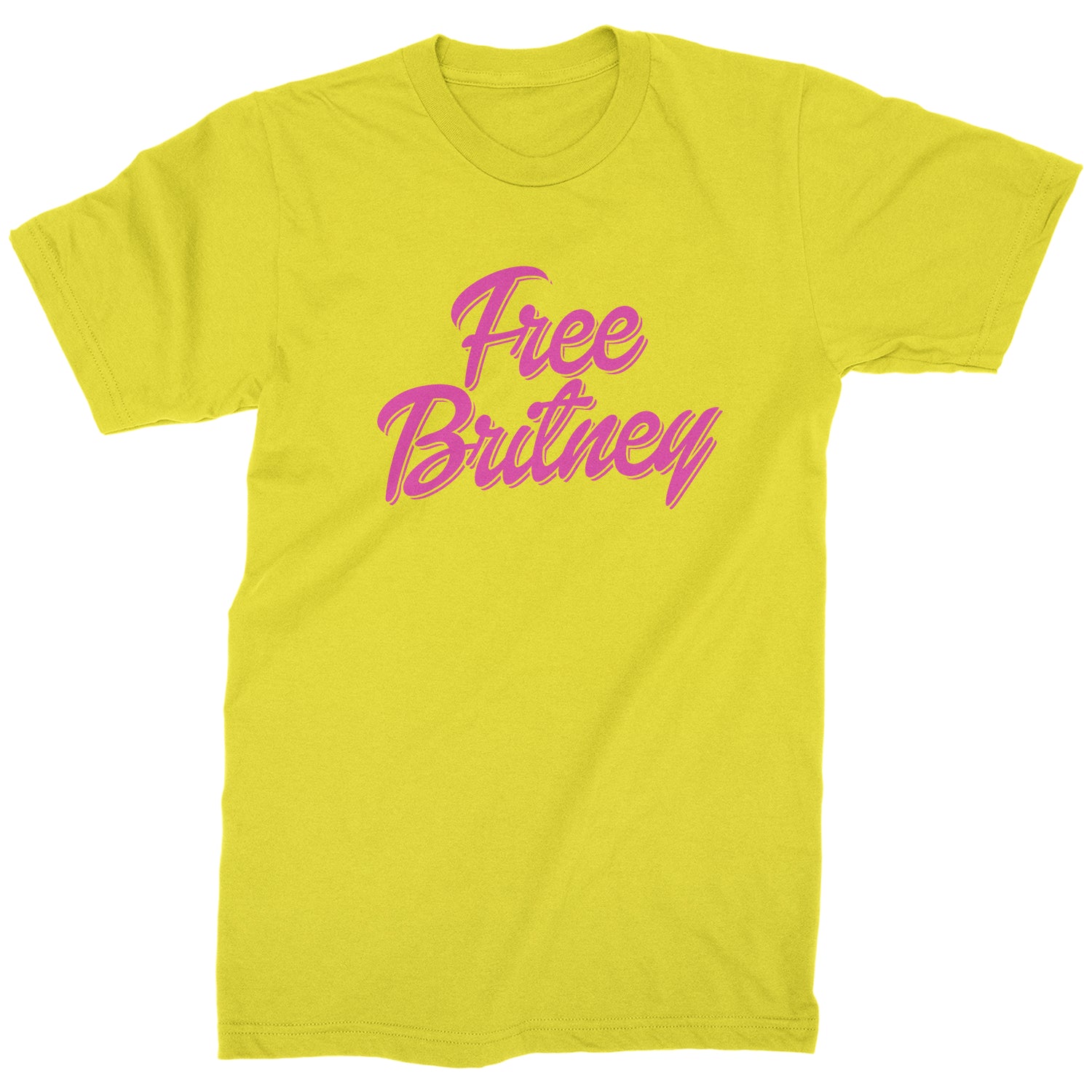 Pink Free Britney Mens T-shirt again, did, I, it, more, music, one, oops, pop, spears, time, toxic by Expression Tees