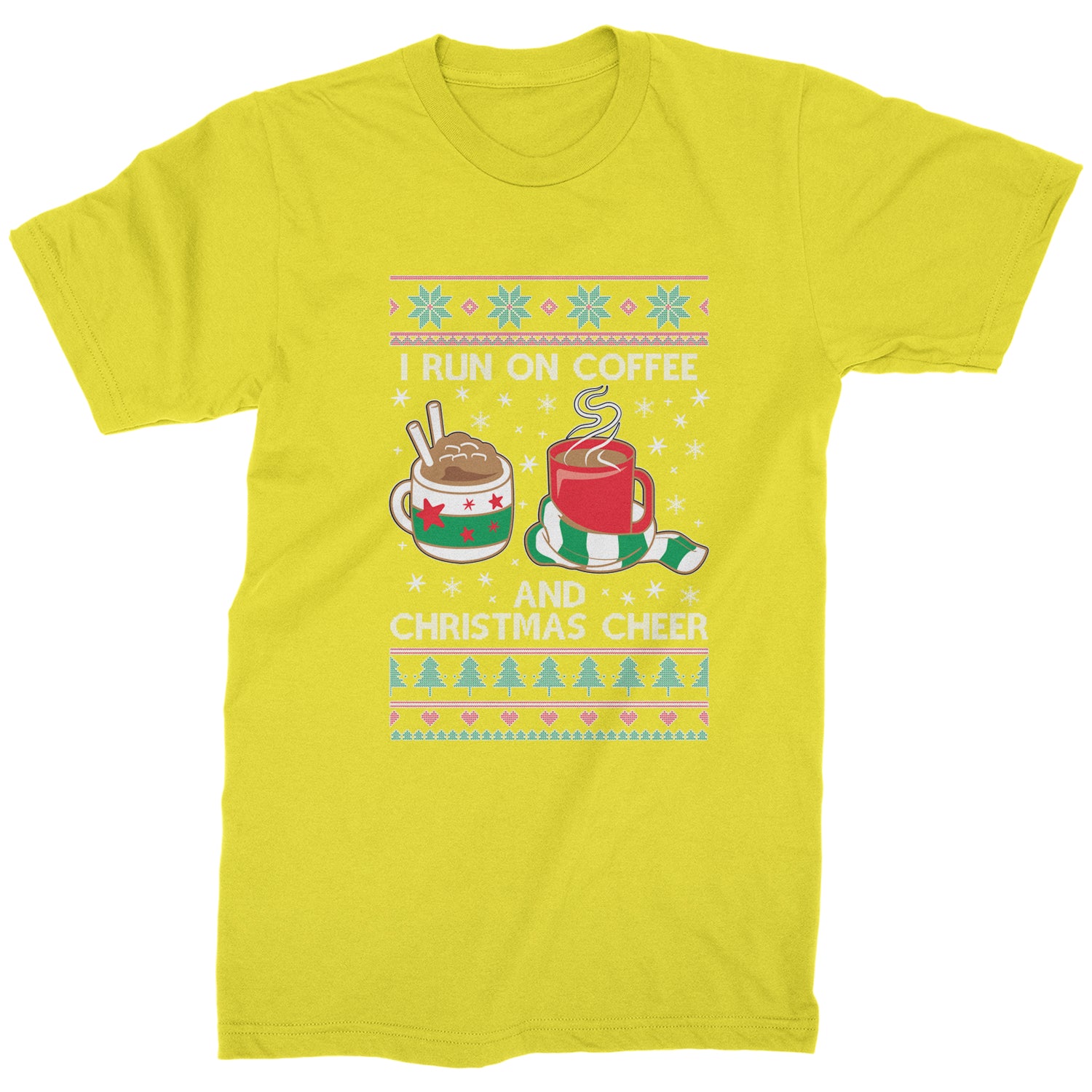 I Run On Coffee And Christmas Cheer Mens T-shirt christmas, sweater, sweatshirt, ugly by Expression Tees