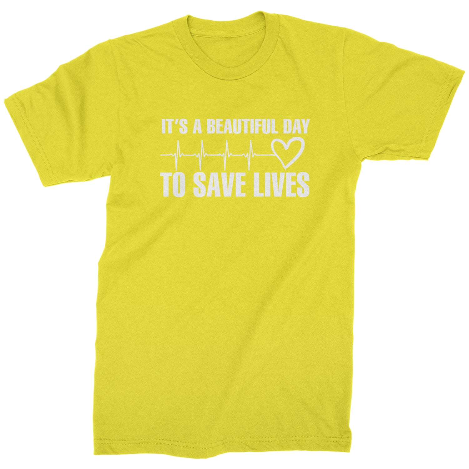 It's A Beautiful Day To Save Lives (White Print) Mens T-shirt #expressiontees by Expression Tees