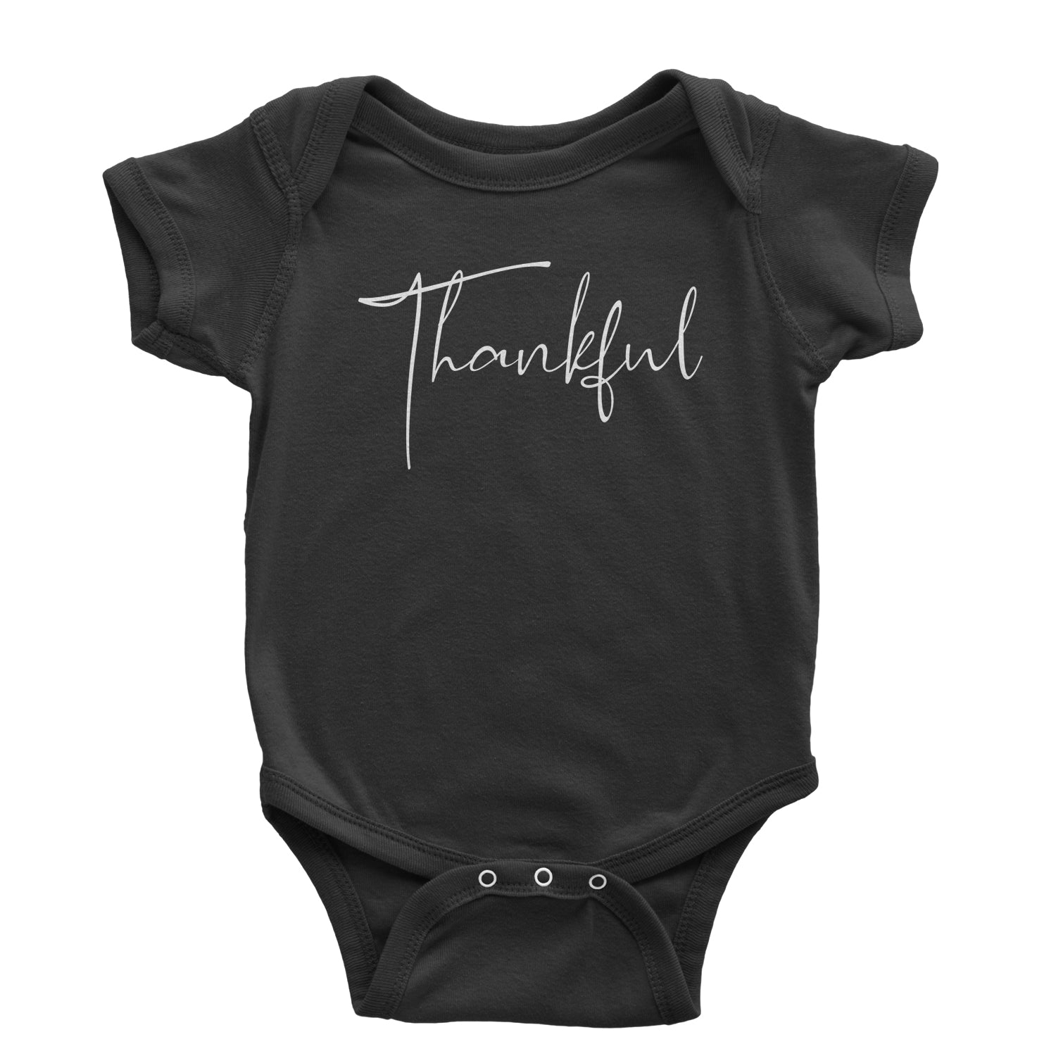 Thankful Infant One-Piece Romper Bodysuit thanksgiving by Expression Tees