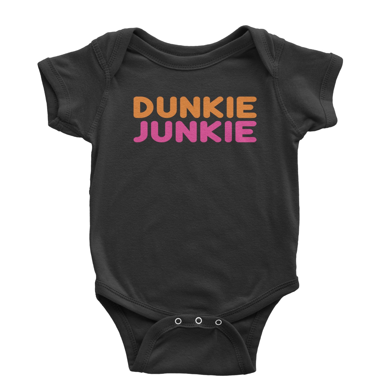 Dunkie Junkie Infant One-Piece Romper Bodysuit and Toddler T-shirt addict, capuccino, coffee, dd, dnkn, dunkin, dunking, latte by Expression Tees