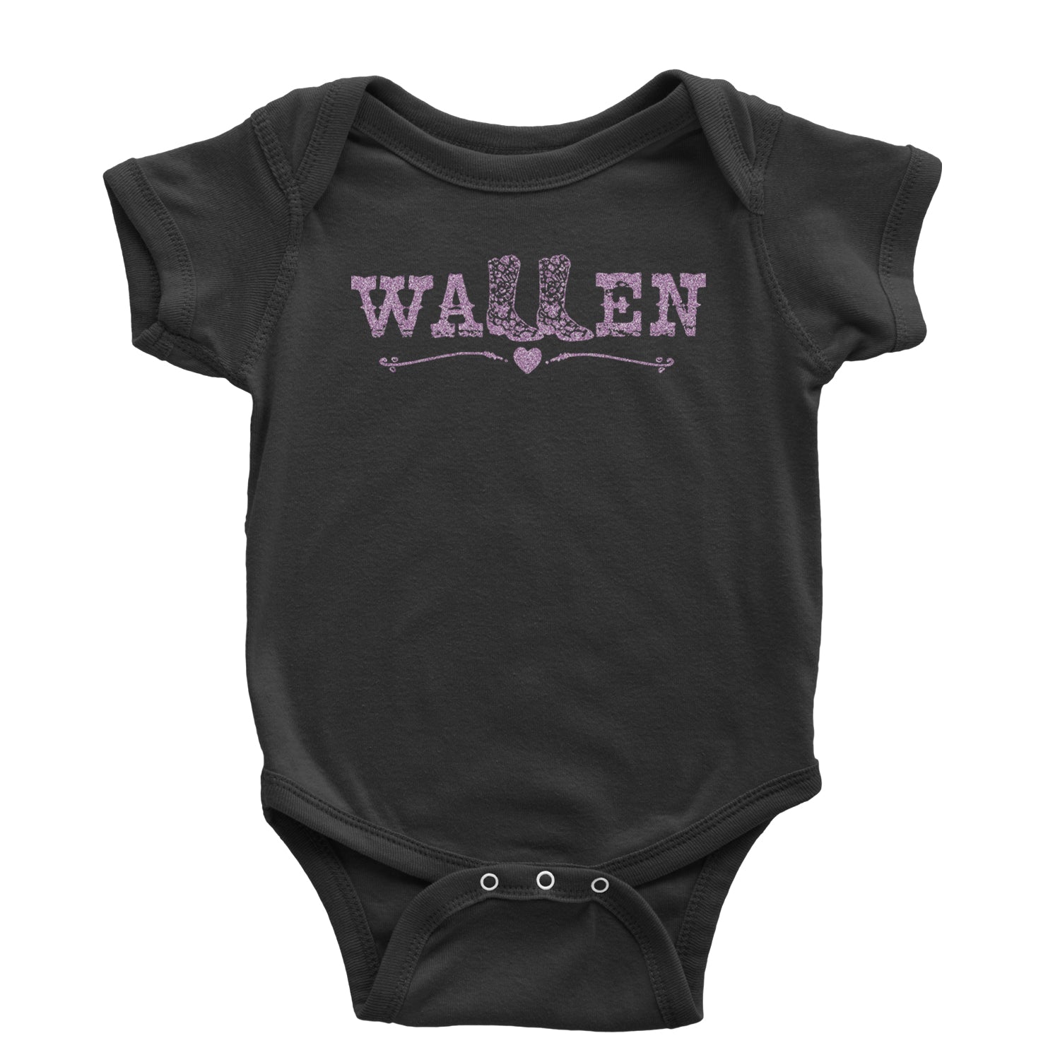 Glitter Wallen Cowgirl Boots Country Music Western Infant One-Piece Romper Bodysuit and Toddler T-shirt