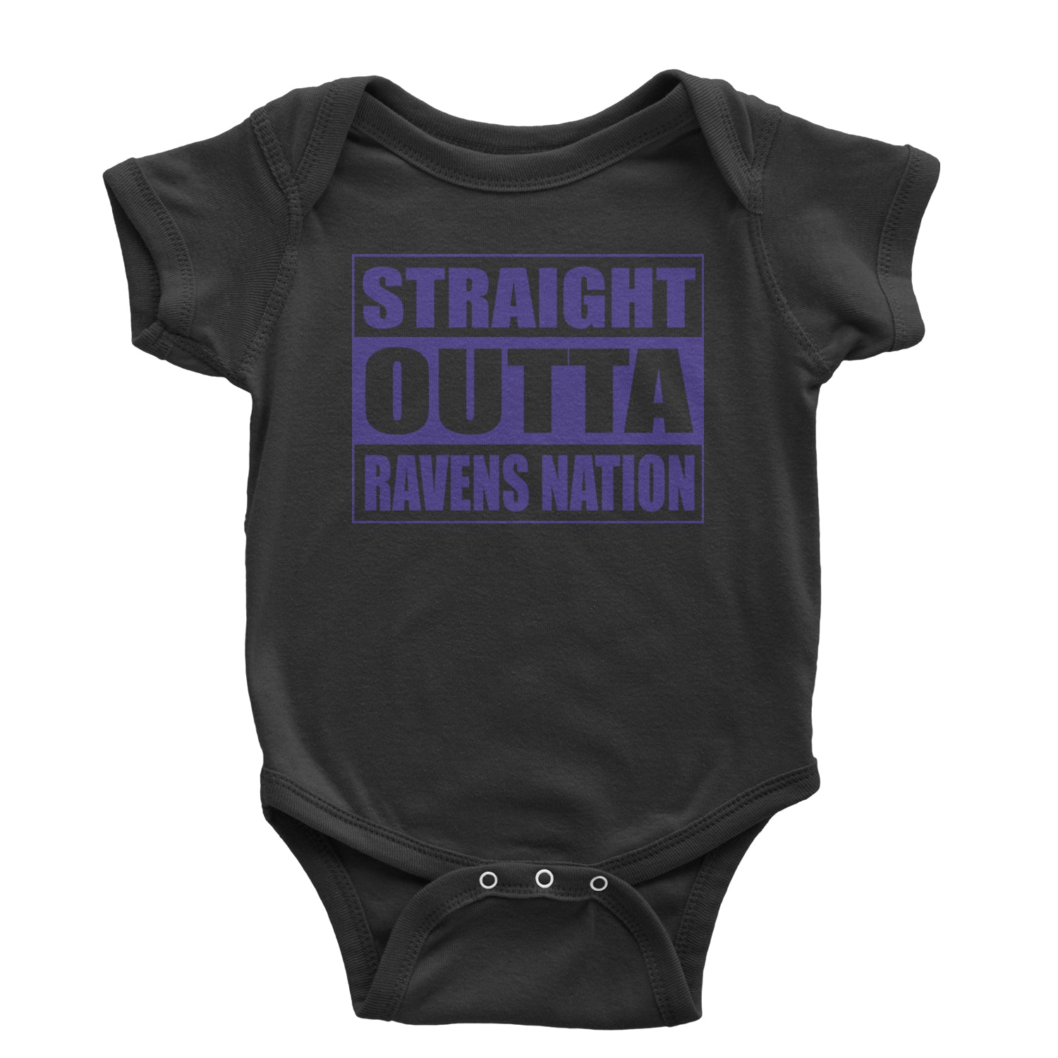 Straight Outta Ravens Nation Infant One-Piece Romper Bodysuit and Toddler T-shirt