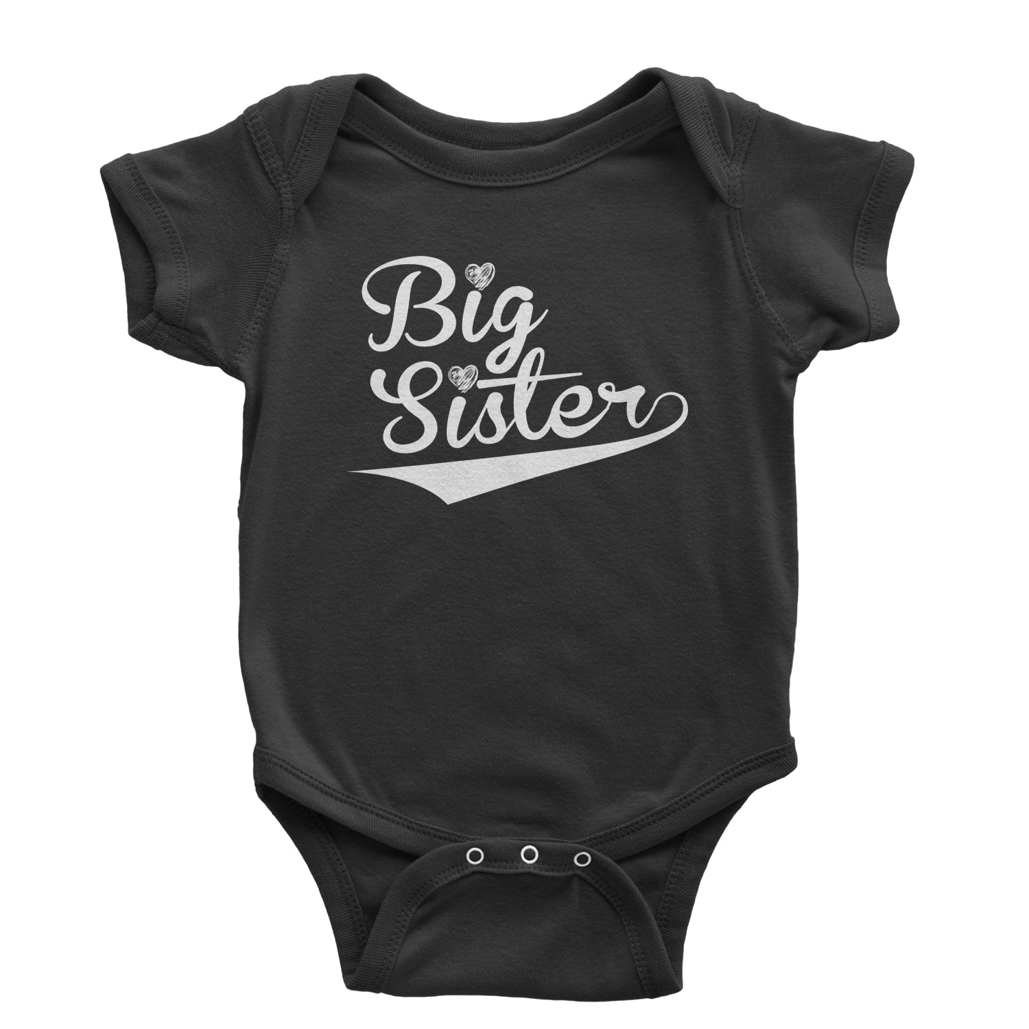 Big Sister Sibling Infant One-Piece Romper Bodysuit announcement, big, brother, family, little, rivalry, sibling, sister by Expression Tees