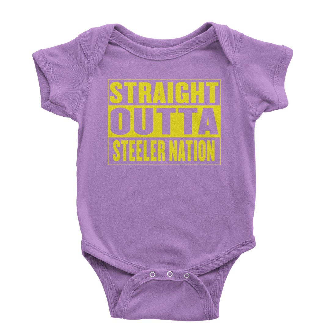 Straight Outta Steeler Nation Football  Infant One-Piece Romper Bodysuit or Toddler T-shirt