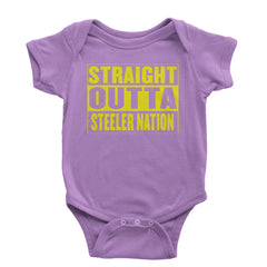 Straight Outta Steeler Nation Football  Infant One-Piece Romper Bodysuit or Toddler T-shirt