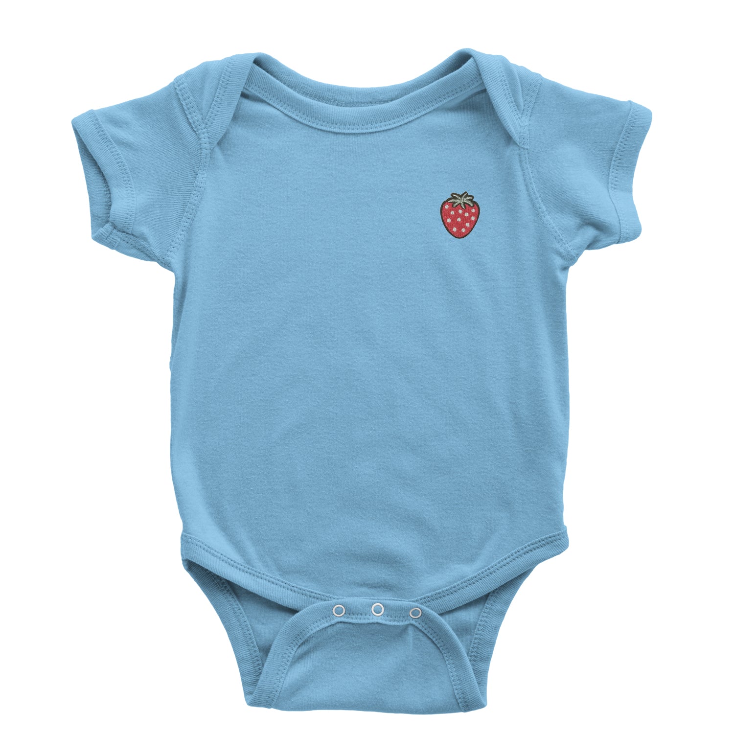 Embroidered Strawberry Patch (Pocket Print) Infant One-Piece Romper Bodysuit and Toddler T-shirt fruit, strawberries by Expression Tees