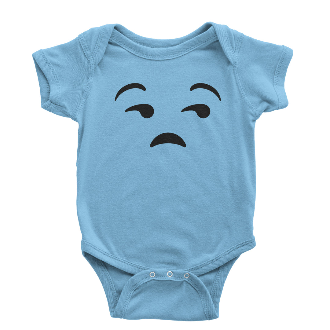 Emoticon Whatever Smile Face Infant One-Piece Romper Bodysuit cosplay, costume, dress, emoji, emote, face, halloween, smiley, up, yellow by Expression Tees